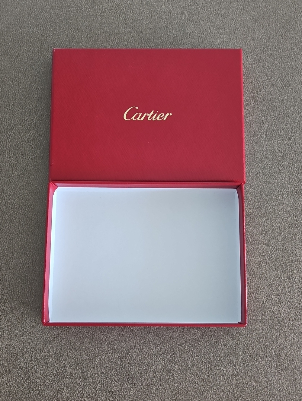 Cartier Red Box with Gold Logo and White Insert